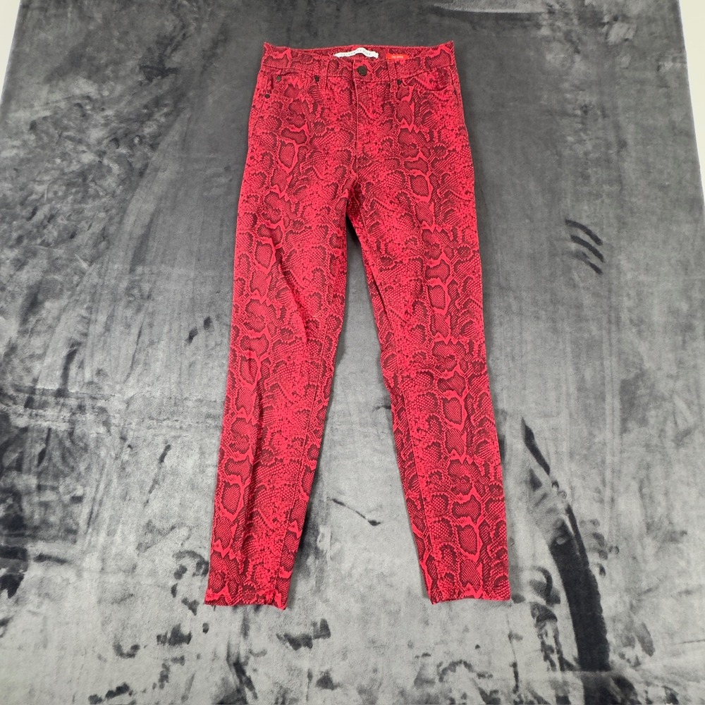 Celebrity Pink Skinny Jeans Womens 3/26 Tango Red Snakeskin Print CJ21144P2129